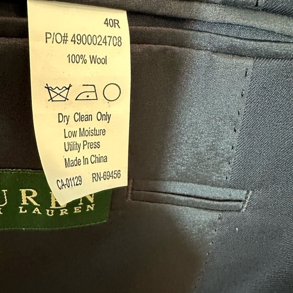 Lauren Ralph Lauren 100% Wool Mens Sports Coat Jacket Blazer Gold Buttons Blue - Picture 4 of 14